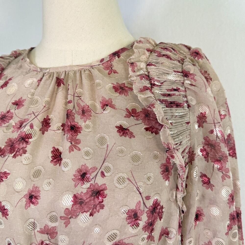 Current Air | Anthropologie | Long Sleeve Floral Fairycore Midi Dress | Sz XS S - Picture 8 of 13